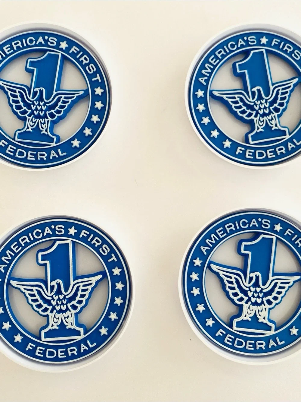 Vintage Crown Plastics America's First Federal Coasters Eagles 4 Coasters USA